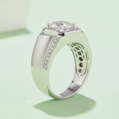 3 CTW Round Moissanite S925 Ring plated