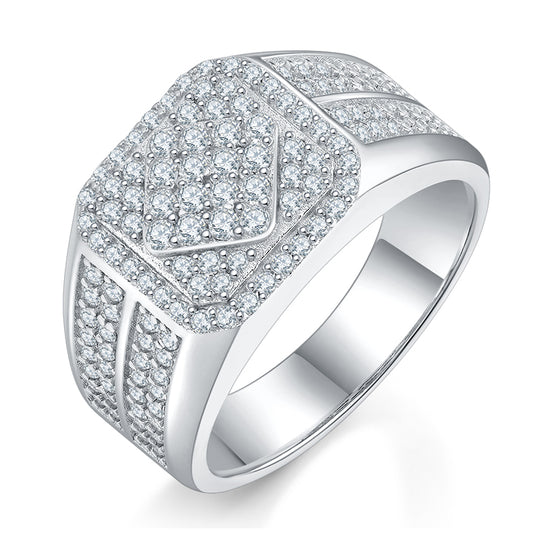 1.06 CTW Round Moissanite  S925 Ring plated