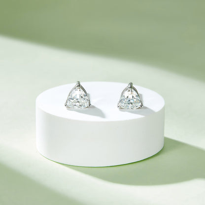 ANSTER Jewelry 1 CTW Trillion Moissanite S925 Necklace  Earrings plated