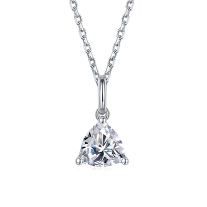 ANSTER Jewelry 1 CTW Trillion Moissanite S925 Necklace  Earrings plated