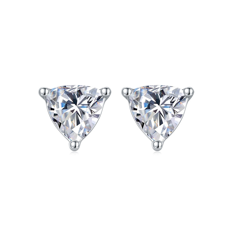 ANSTER Jewelry 1 CTW Trillion Moissanite S925 Necklace  Earrings plated