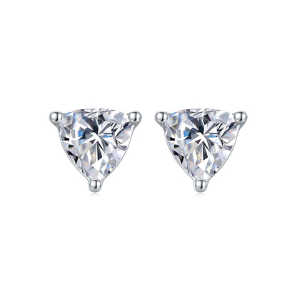 ANSTER Jewelry 1 CTW Trillion Moissanite S925 Necklace  Earrings plated
