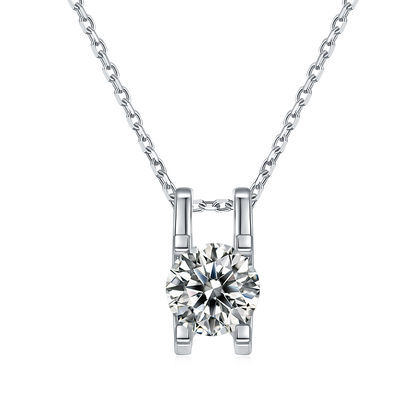 ANSTER Jewelry 1 CTW Round Moissanite S925 Necklace  Earrings plated