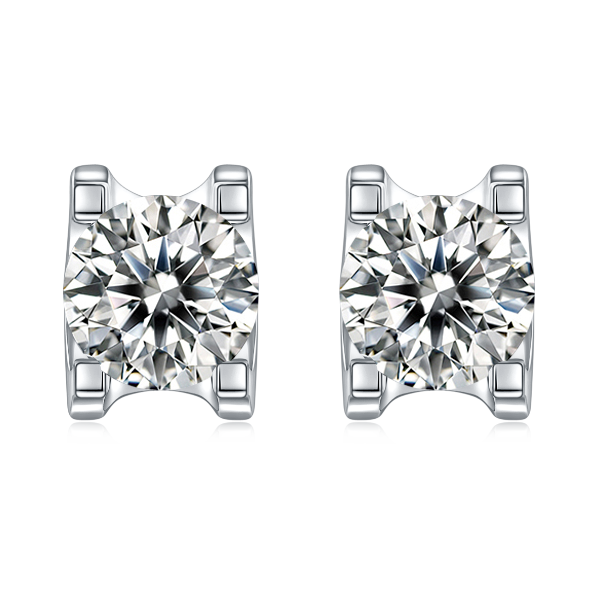 ANSTER Jewelry 1 CTW Round Moissanite S925 Necklace  Earrings plated