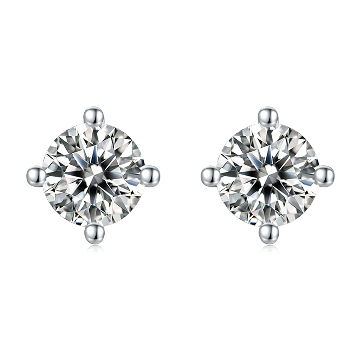 1 CTW Round Moissanite S925 Necklace  Earrings plated