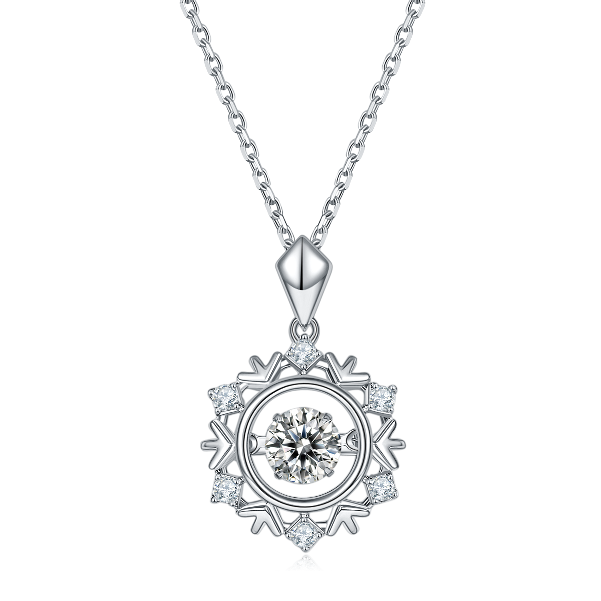 0.5 CTW Round Moissanite S925 Necklace plated
