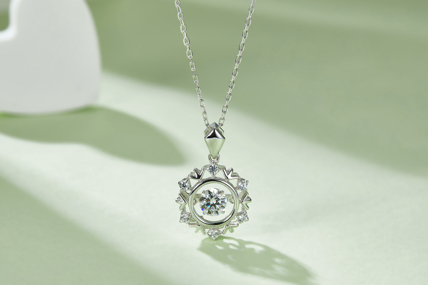 0.5 CTW Round Moissanite S925 Necklace plated