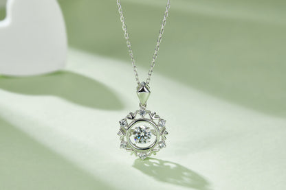 0.5 CTW Round Moissanite S925 Necklace plated