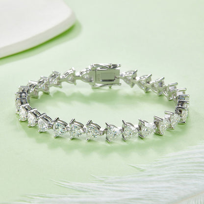 13 CTW Trillion Moissanite S925 Bracelet plated