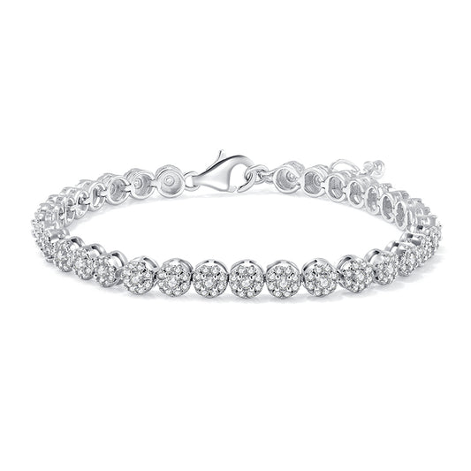 3.1 CTW Round Moissanite S925 Bracelet plated