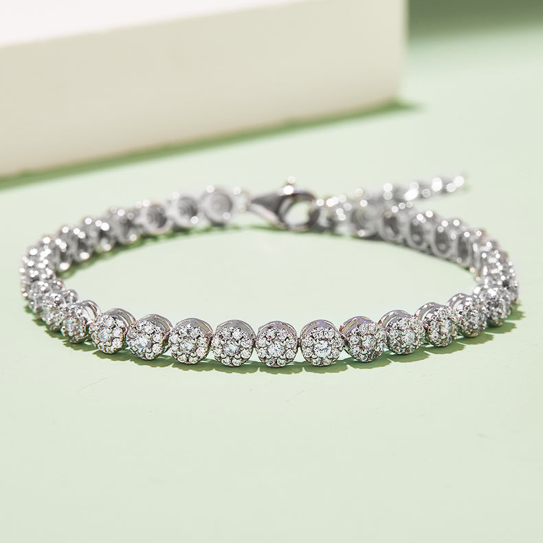 3.1 CTW Round Moissanite S925 Bracelet plated