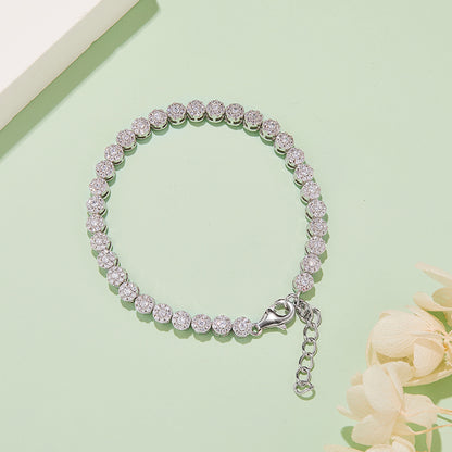3.1 CTW Round Moissanite S925 Bracelet plated