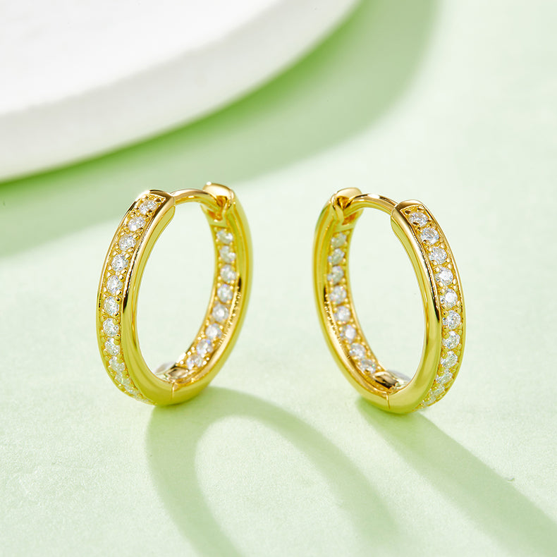 0.32 CTW Round Moissanite S925 Earrings plated