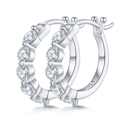 1 CTW Round Moissanite S925 Earrings plated