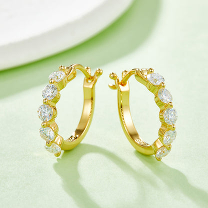 1 CTW Round Moissanite S925 Earrings plated