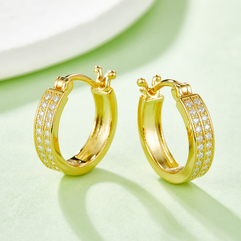 0.24 CTW Round Moissanite S925 Earrings plated