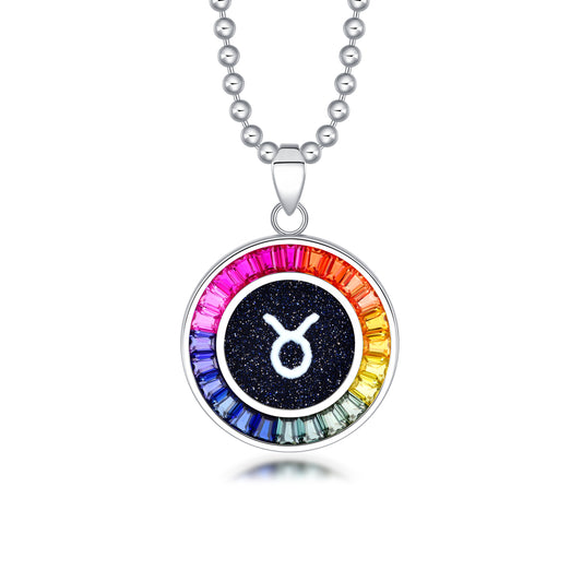 Colar ANSTER Jewelry Princess Lab Grown Rainbow Constellation S925 banhado a ouro