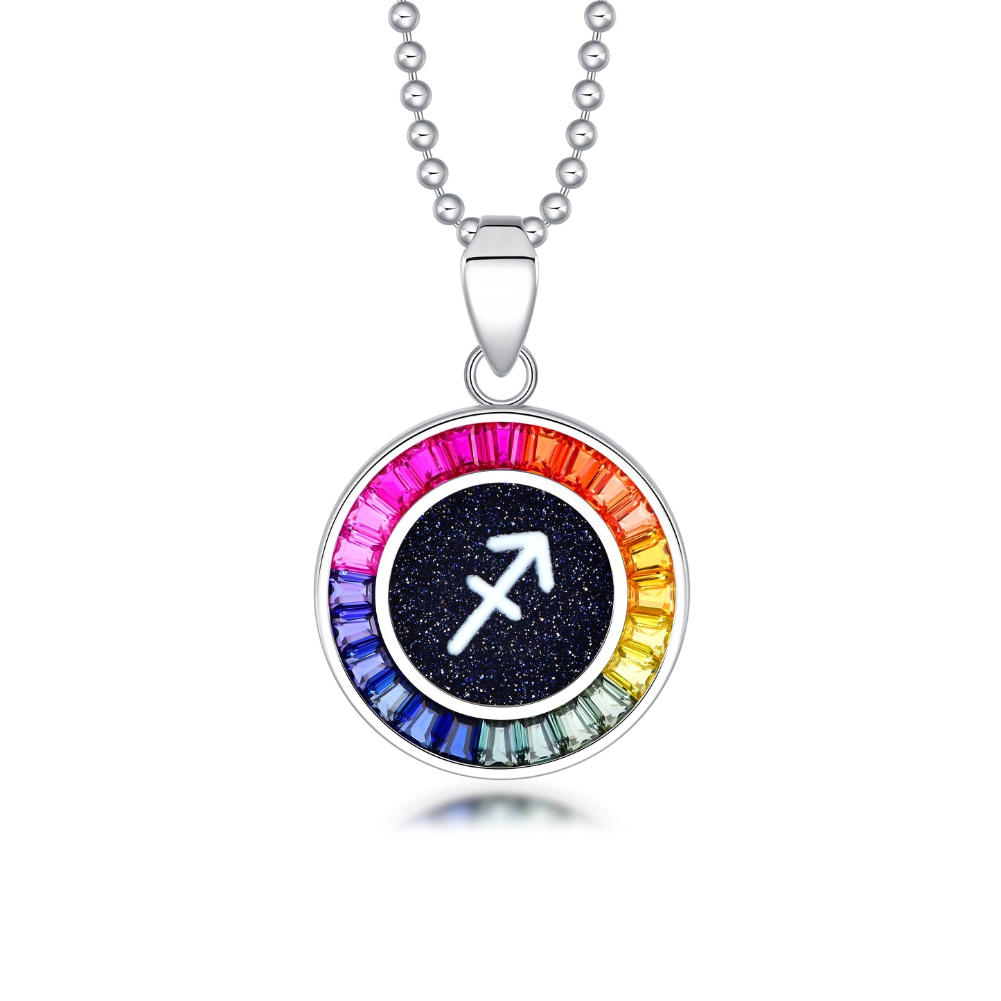 ANSTER Jewelry Princess Lab Grown Rainbow Constellation S925 Necklace plated