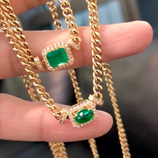 ANSTER Wholesales Price 2ct Lab Grown Emerald Bracelet Chains with GRC