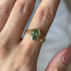 ANSTER Wholesales Price 18K Gold Oval cut Fancy Green Lab Grown Diamond Soft Chain Ring with IGI