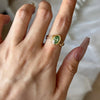 ANSTER Wholesales Price 18K Gold Oval cut Fancy Green Lab Grown Diamond Soft Chain Ring with IGI