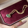 ANSTER Wholesales Price 18K Gold Oval cut Fancy Green Lab Grown Diamond Soft Chain Ring with IGI