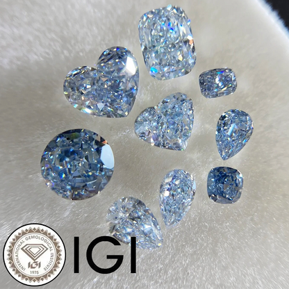 ANSTER Wholesales Fancy Vivid Blue Lab Grown Loose Diamond with IGI for Jewelry making
