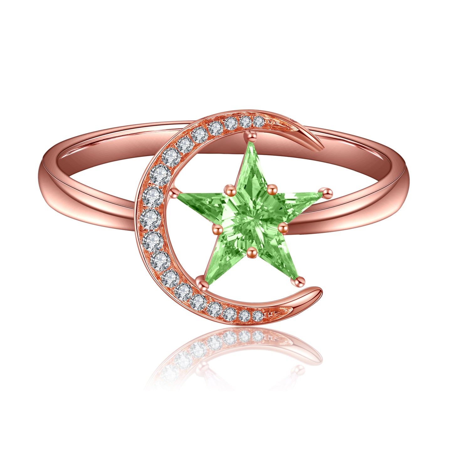 ANSTER Jewelry Custom PT950 Platinum Star Moon Lab Grown Diamond Ring