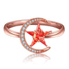 ANSTER Jewelry Custom PT950 Platinum Natural Star Moon Series Gemstone Ring
