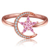ANSTER Jewelry Custom PT950 Platinum Natural Star Moon Series Gemstone Ring