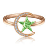 ANSTER Jewelry Custom PT950 Platinum Natural Star Moon Series Gemstone Ring