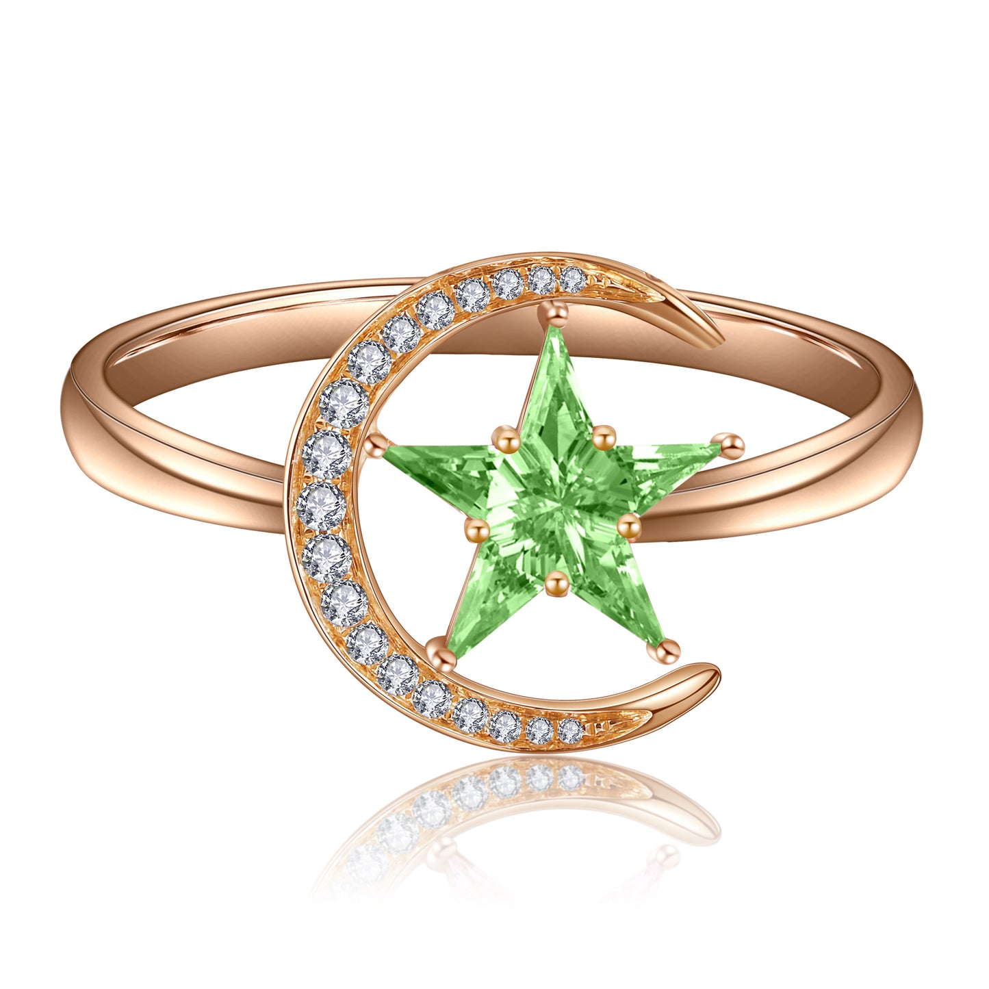 ANSTER Jewelry Custom PT950 Platinum Star Moon Lab Grown Diamond Ring