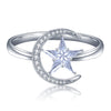 ANSTER Jewelry Custom PT950 Platinum Natural Star Moon Series Gemstone Ring