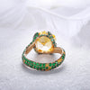 ANSTER JEWELRY 5ct Asscher Cut Fancy Yellow Lab Grown Diamond 18K Gold Ring
