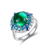 ANSTER JEWELRY 4.6 CTW Round Lab Grown Emerald 18K Gold Ring