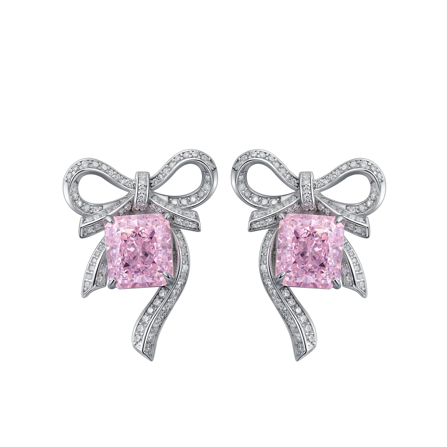 ANSTER Jewelry Customize PT950 Platinum Pink Lab Grown Diamond Earrings