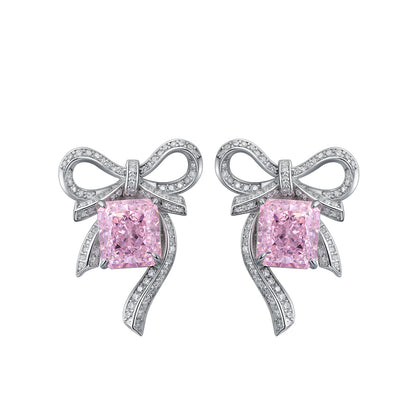 ANSTER Jewelry Customize PT950 Platinum Pink Lab Grown Diamond Earrings