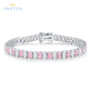 ANSTER Jewelry Custom Oval Cut Pink Lab Grown Diamond PT950 Platinum Bracelet
