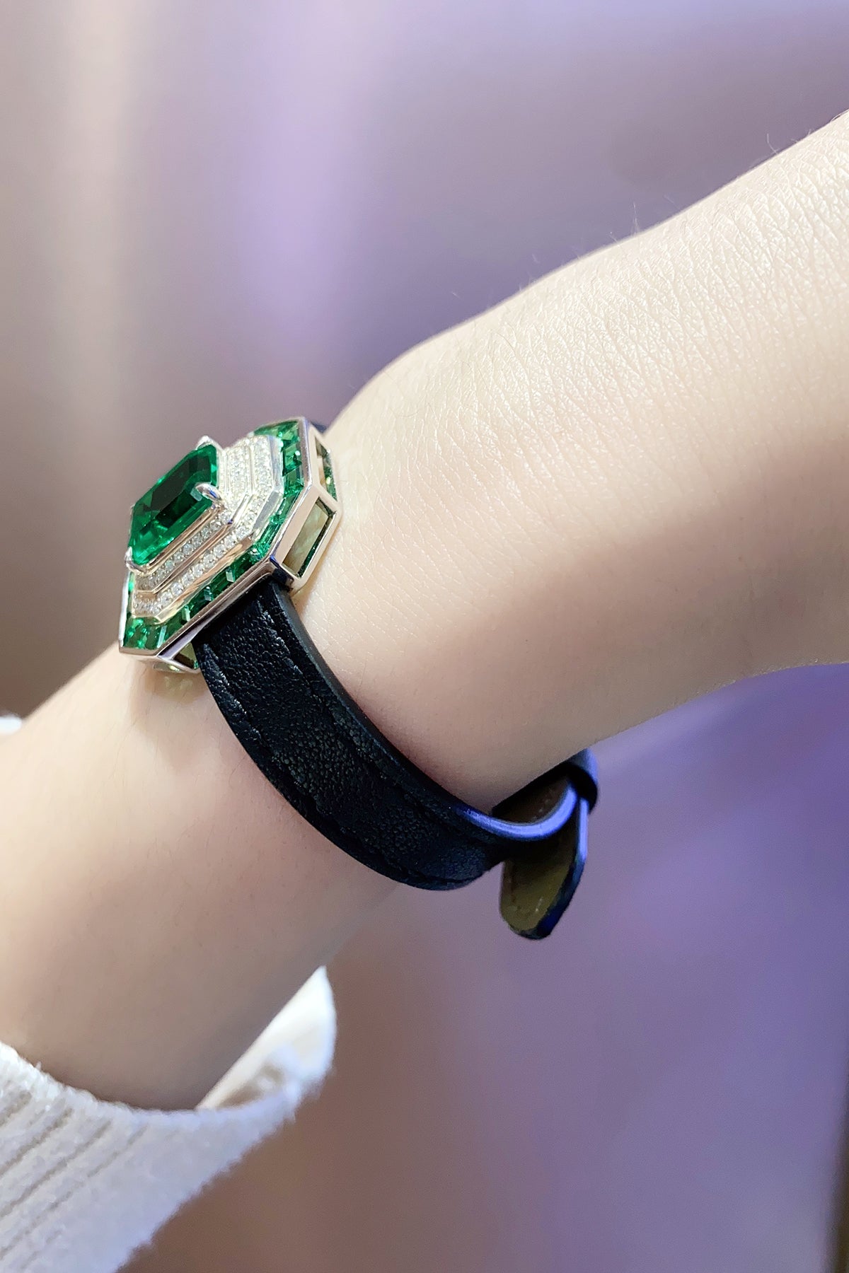 ANSTER Jewelry 4.4 CTW Asscher Lab Grown Emerald 18K Gold Bracelet plated