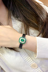 ANSTER JEWELRY 4.4 CTW Asscher Lab Grown Emerald 18K Gold Bracelet