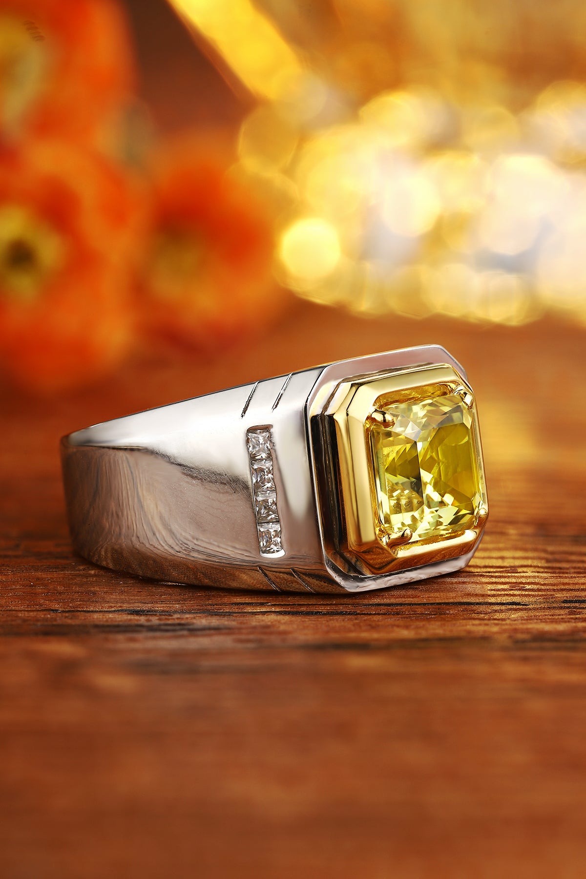 ANSTER Jewelry Custom Handcrafted Ethical Lab Grown Diamond Platinum men ring