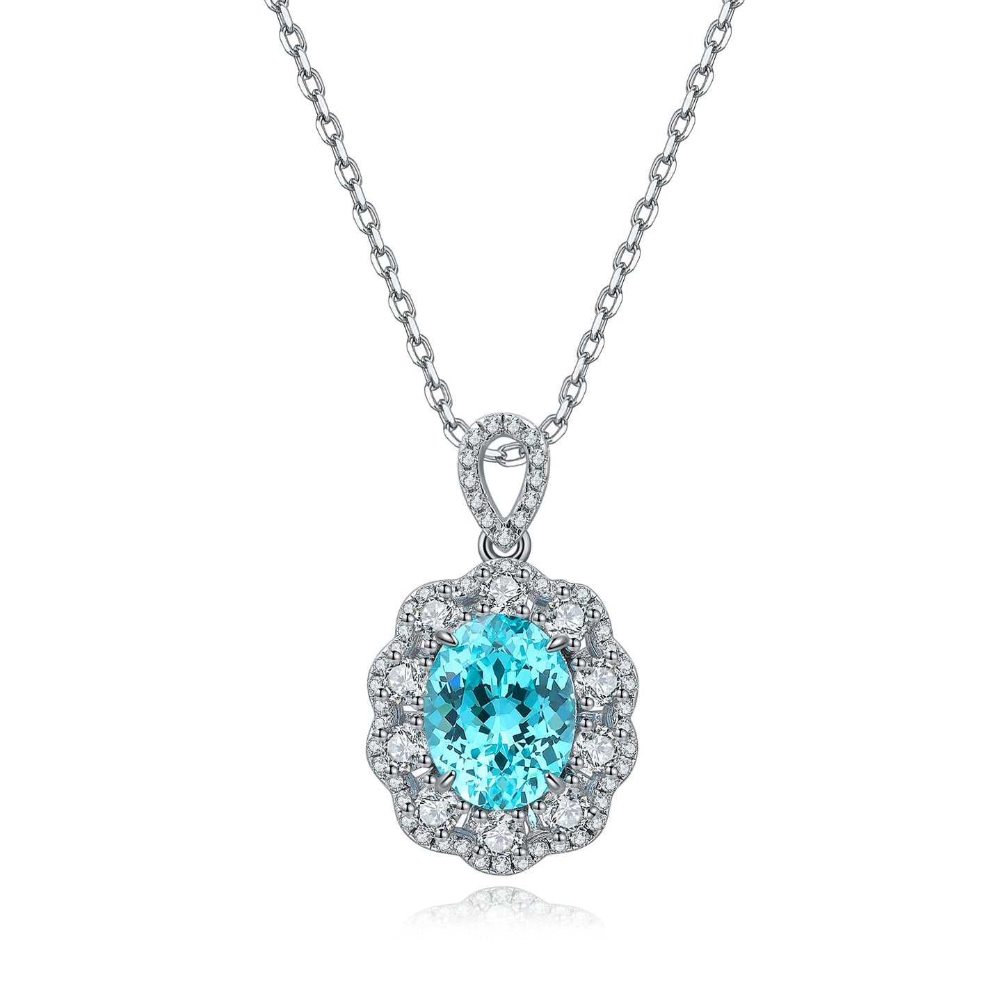 ANSTER JEWELRY 2.4 CTW Oval Lab Grown Spinel S925 Necklace plated