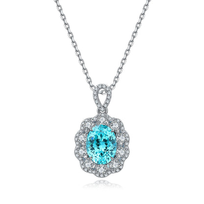 ANSTER JEWELRY 2.4 CTW Oval Lab Grown Spinel S925 Necklace plated