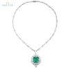 ANSTER Fine Jewelry Lab Emerald Lab Grown Gemstone 18K Gold Necklace
