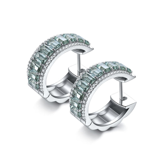 Brincos ANSTER Jewelry banhados a ouro 7,3 quilates com pedra preciosa arco-íris cultivada em laboratório vitoriano S925