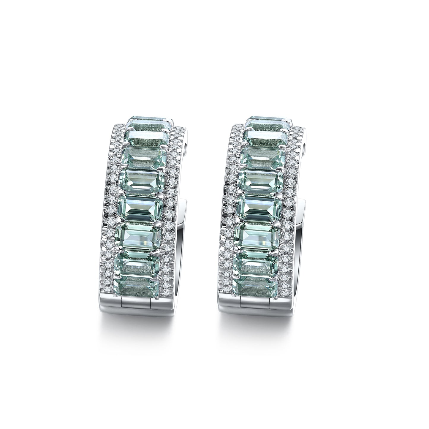 ANSTER Jewelry 7.3 CTW Victorian Lab Grown Rainbow Gemstone S925 Earrings plated