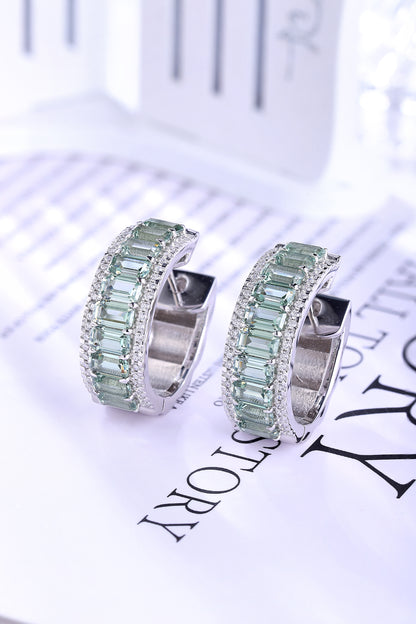 ANSTER Jewelry 7.3 CTW Victorian Lab Grown Rainbow Gemstone S925 Earrings plated