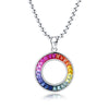 ANSTER Jewelry Princess Lab Grown Rainbow Slinky Platinum PT950 Necklace