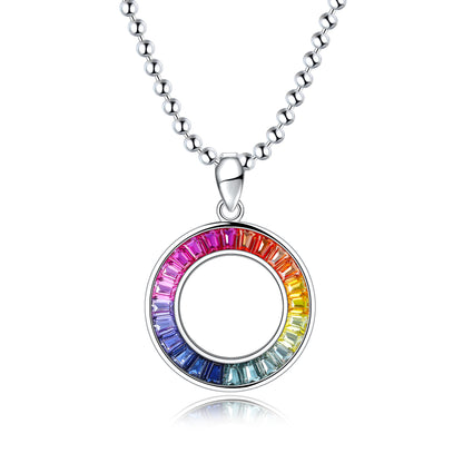 ANSTER Jewelry Princess Lab Grown Rainbow Slinky S925 Necklace plated