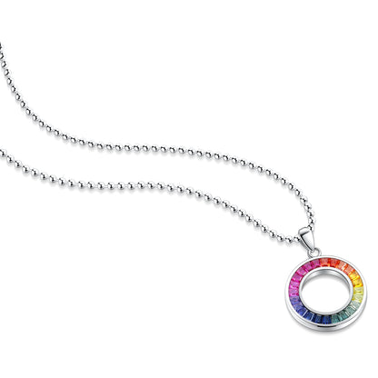 ANSTER Jewelry Princess Lab Grown Rainbow Slinky S925 Necklace plated